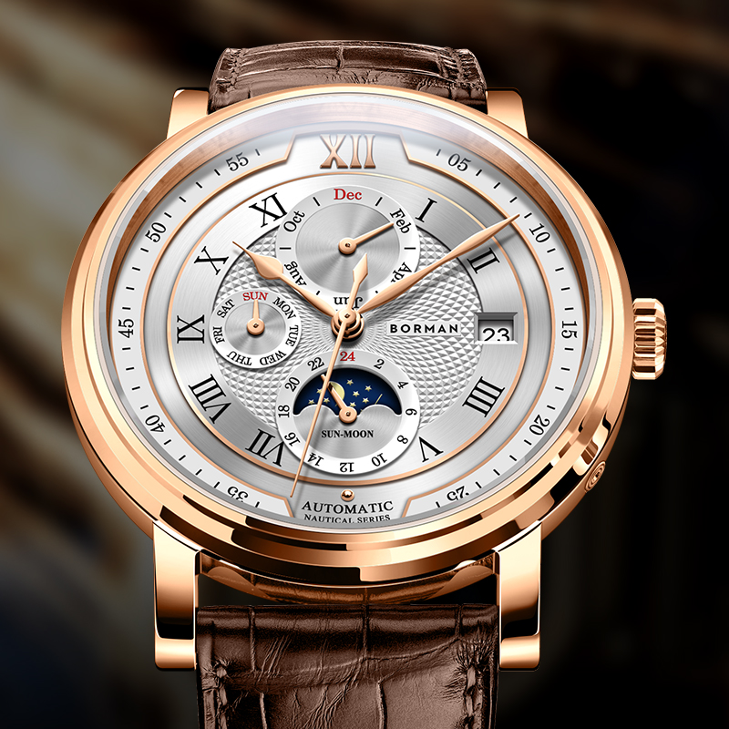 Omega Watch Constellation - ボルマン-男性用自動機械式時計,サファイア,耐水性,多機能,ムーンフェイズ,スイス時計,高級ブランド,bm3868