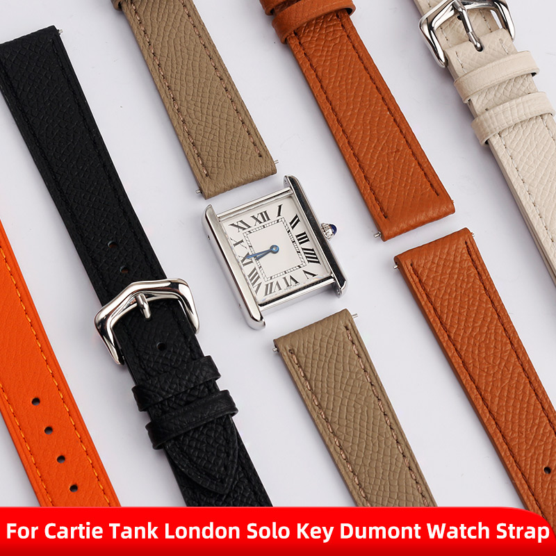 Cartier Watch Tank - 14mm、16mm、18mm、20mmのメンズ・レディース用腕時計バンド。カルティエ タンク ロンドン ソロ キー ドゥモンの腕時計に合う、本革製のリストストラップ。