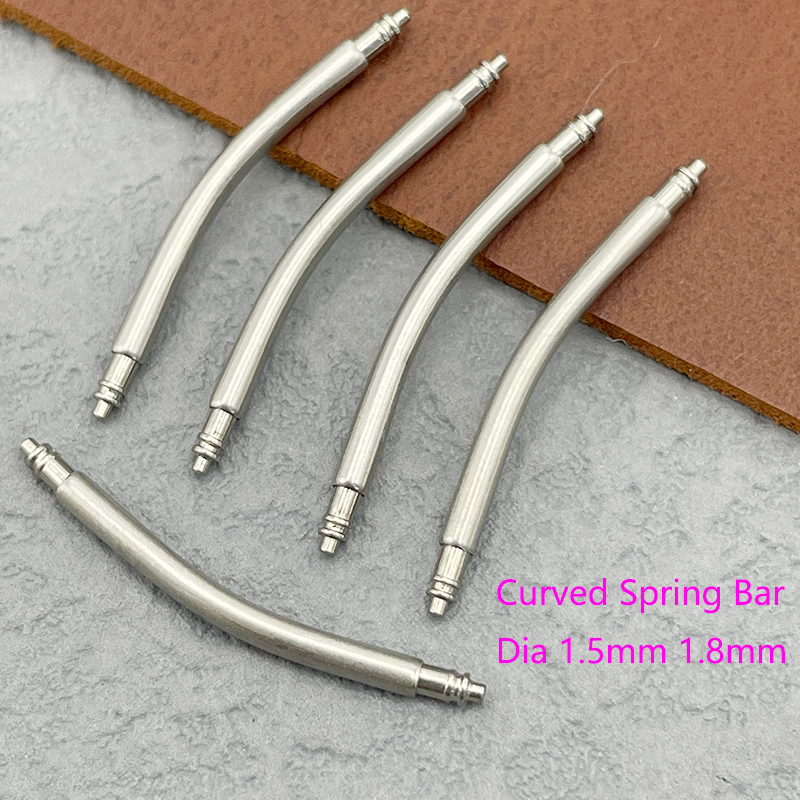 Curved Spring Bar - 直径1.5mm 1.8mmのカーブスプリングバー、316Lステンレススチール製時計ストラップリンクピン、幅16mm-26mmのカーブ時計ストラップリンクに適合