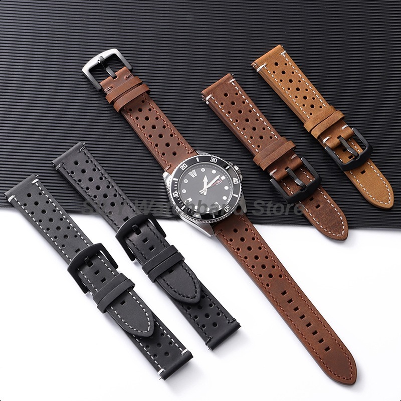 Suede Strap Watch - セイコー用オメガ牛革時計バンドスポーツストラップ 18/19/20/21/22/24 ミリメートルユニバーサル通気性ブレスレット男性女性リストベルト
