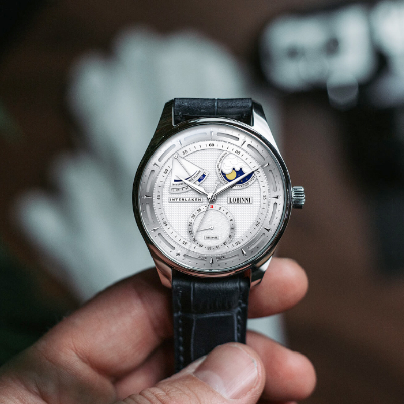 Lobinniムーンフェイズカモメ腕時計機械式自動腕時計メン - Omega Watch Constellation のレビューと価格