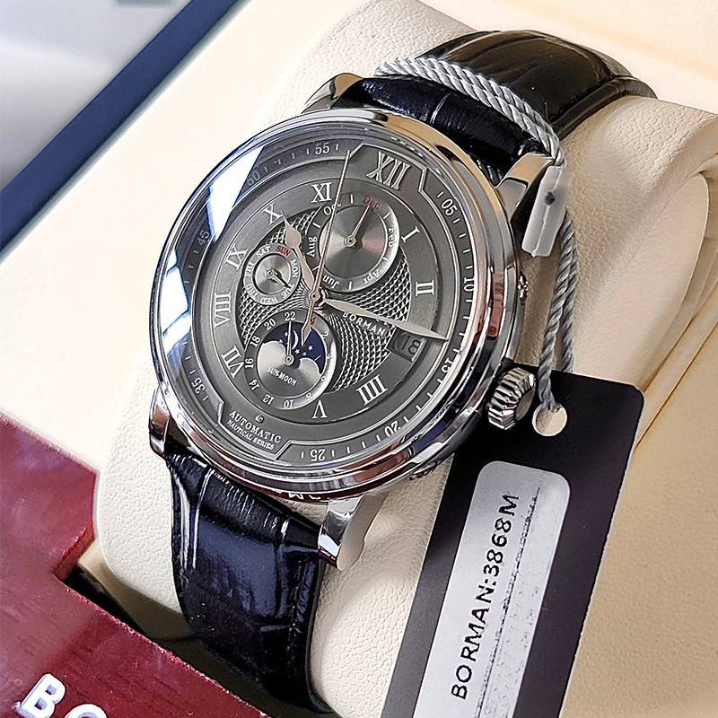 ボルマン-男性用自動機械式時計,サファイア,耐水性,多機能, - Omega Watch Constellation のレビューと価格