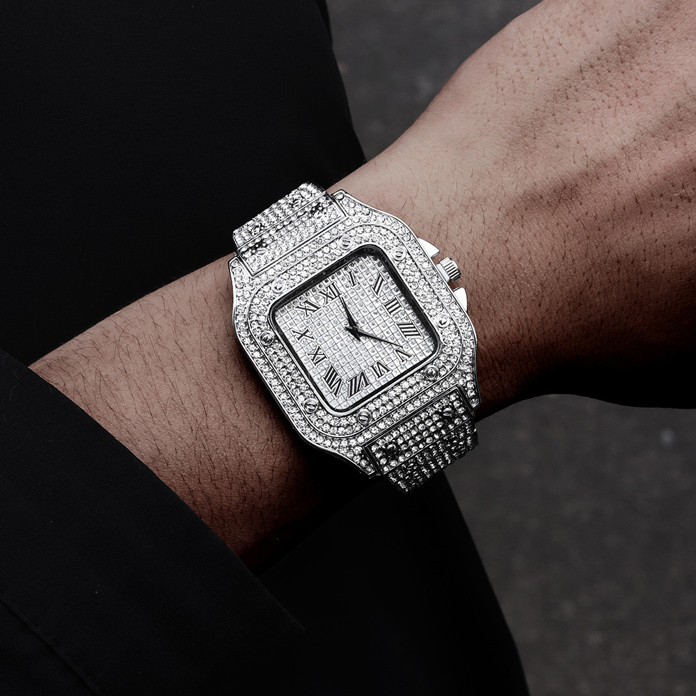 高級スクエアメンズビジネス腕時計スチールストラップローマダイ - Cartier Watch Tank のレビューと価格