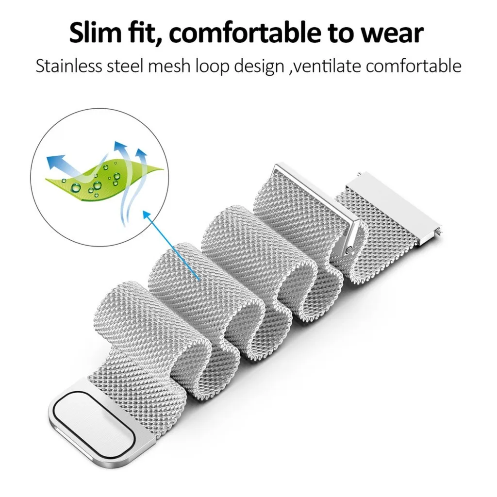 スマートウォッチ用 20mm/22mm ミラネーゼループ マ - Milanese Loop Magnetic のレビューと価格